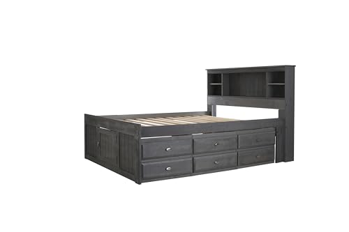 Discovery World Furniture White Full Bookcase Bed with 6 Drawers