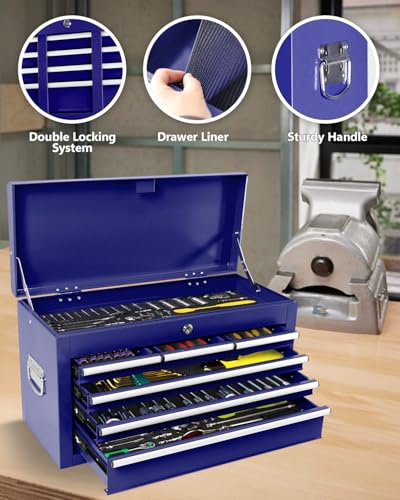 5-Drawer Rolling Tool Chest, Modular Tool Cabinet with Brake Casters & Removable Drawers, Workshop Toolbox Cart for Factory/Garage, Black