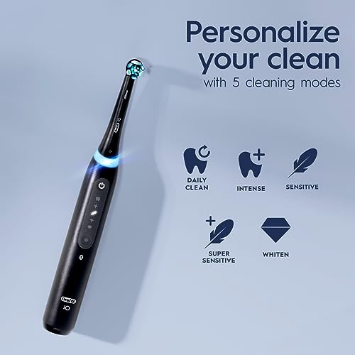 Oral-B iO Series 5 Ultimate White Rechargeable Electric Toothbrush with Visible Pressure Sensor, 2 Minute Timer, 5 Cleaning Settings