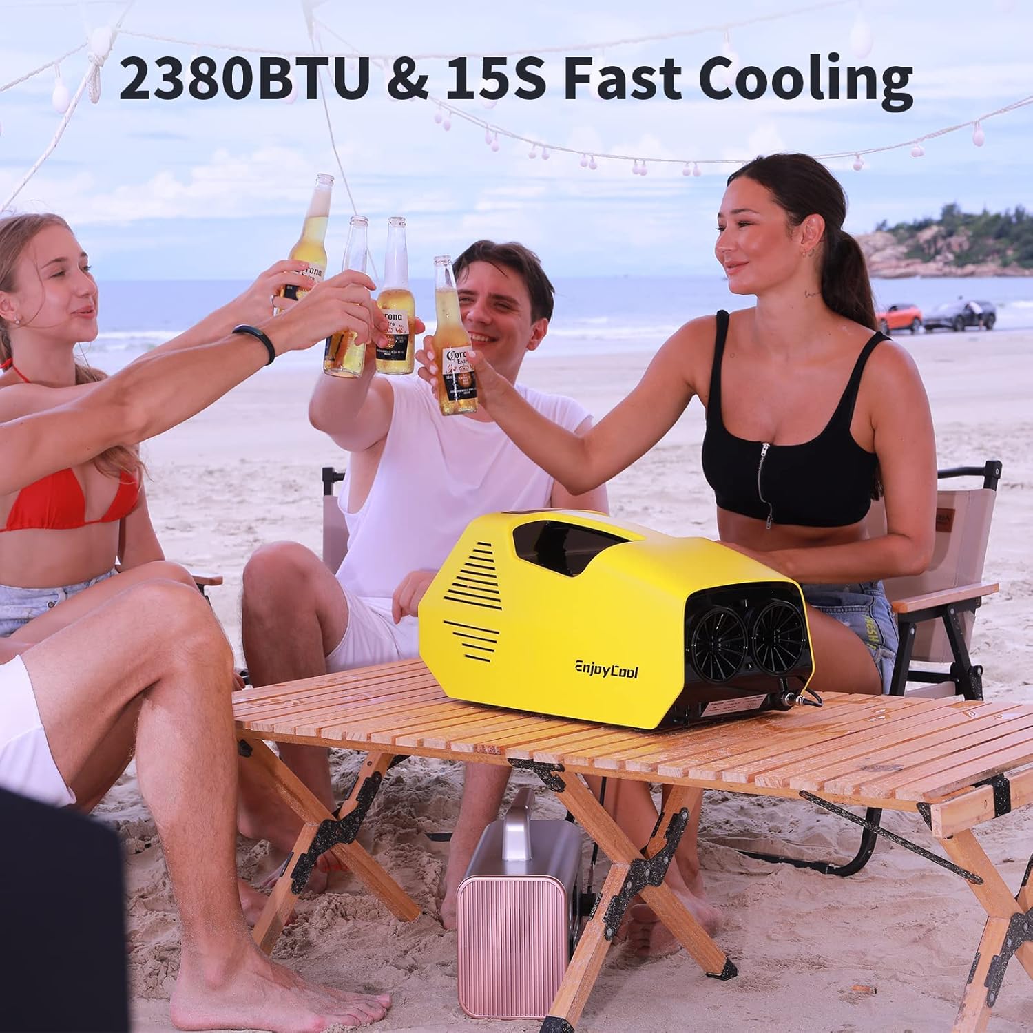 Portable Air Conditioners, 220W Low Power Consumption, 24VDC, Tent Air Conditioner 2380BTU, Fast Cooling AC for Van and RV, Camping Tent, Fishing
