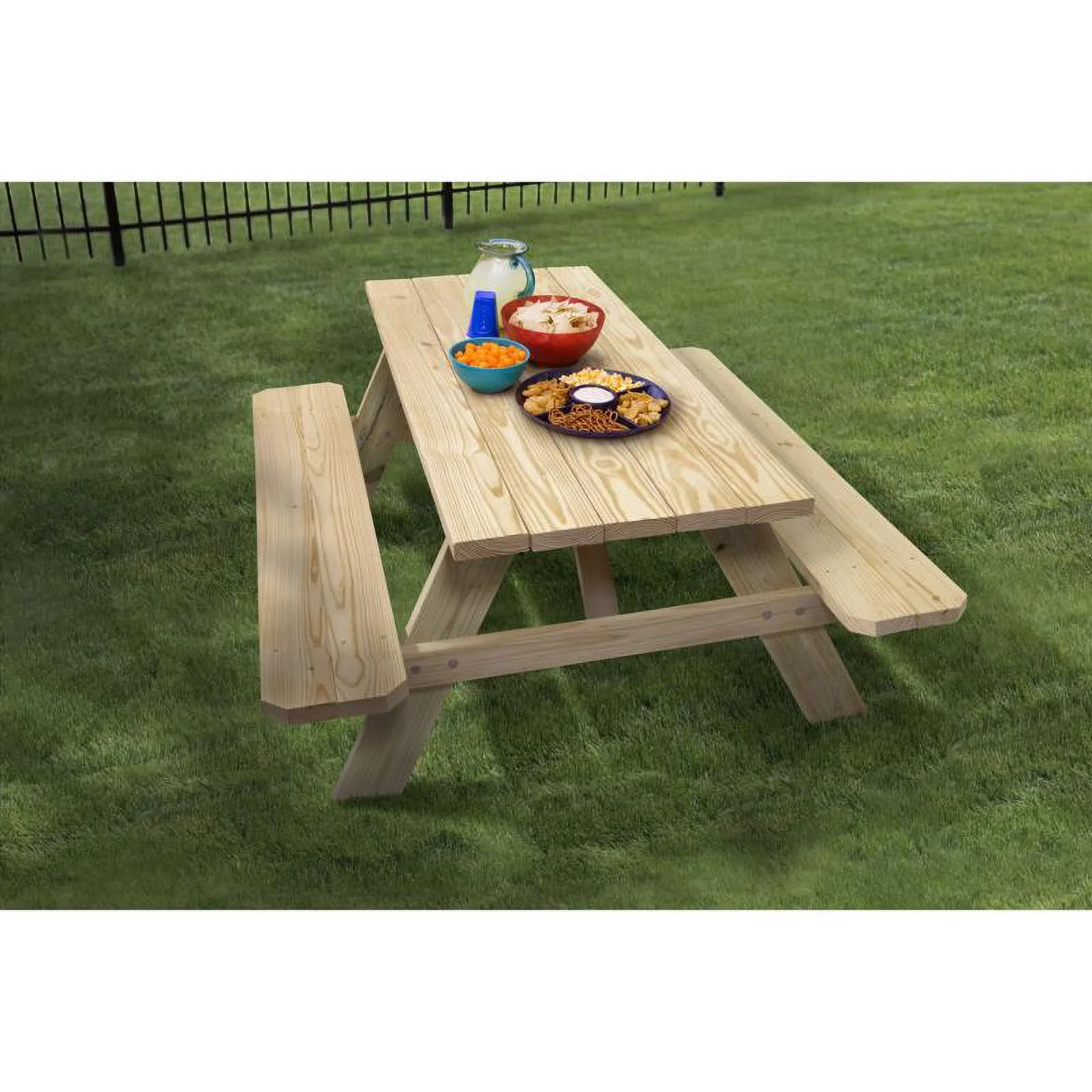 Outdoor Essentials Wood Brown 72 in. Rectangle Picnic Table - Radiant Selections
