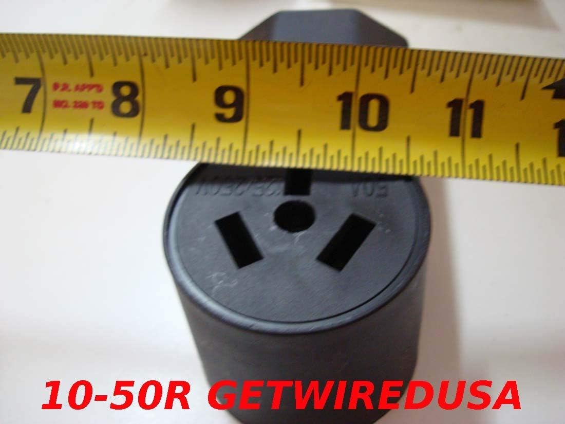 10-30P Male 3-Pin Plug To 10-50R Female 3-Prong Receptacle Socket Outlet, Dryer Stove Range Oven Electrical Power Cord Adapter/Convert. FX972-362