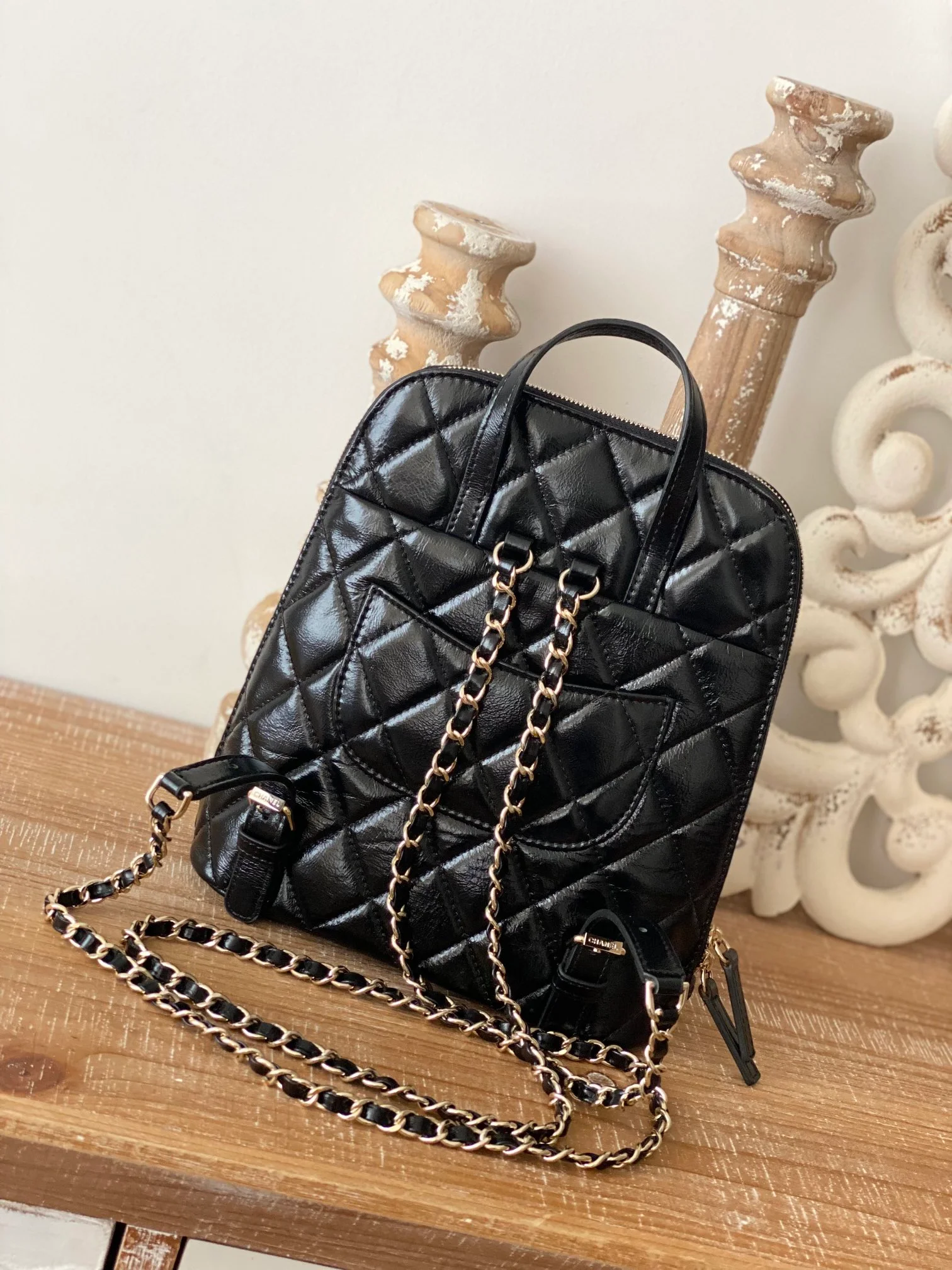 Chanel Rucksack Backpack Black Bag For Women 21cm/8in