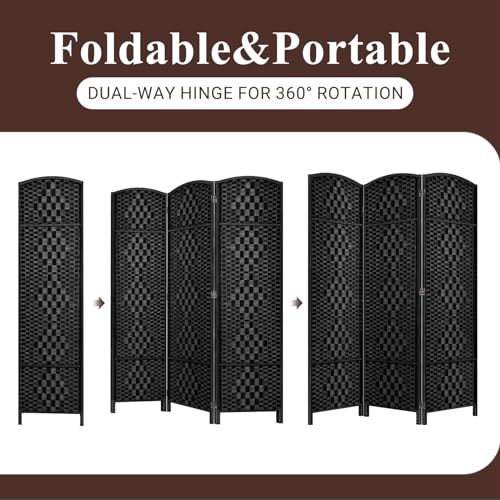 Room Divider, Room Dividers and Folding Privacy Screens, 16in Privacy Screen, 6 Panel Temporary Wall Partitions, 6ft Space Separation Panel Screen