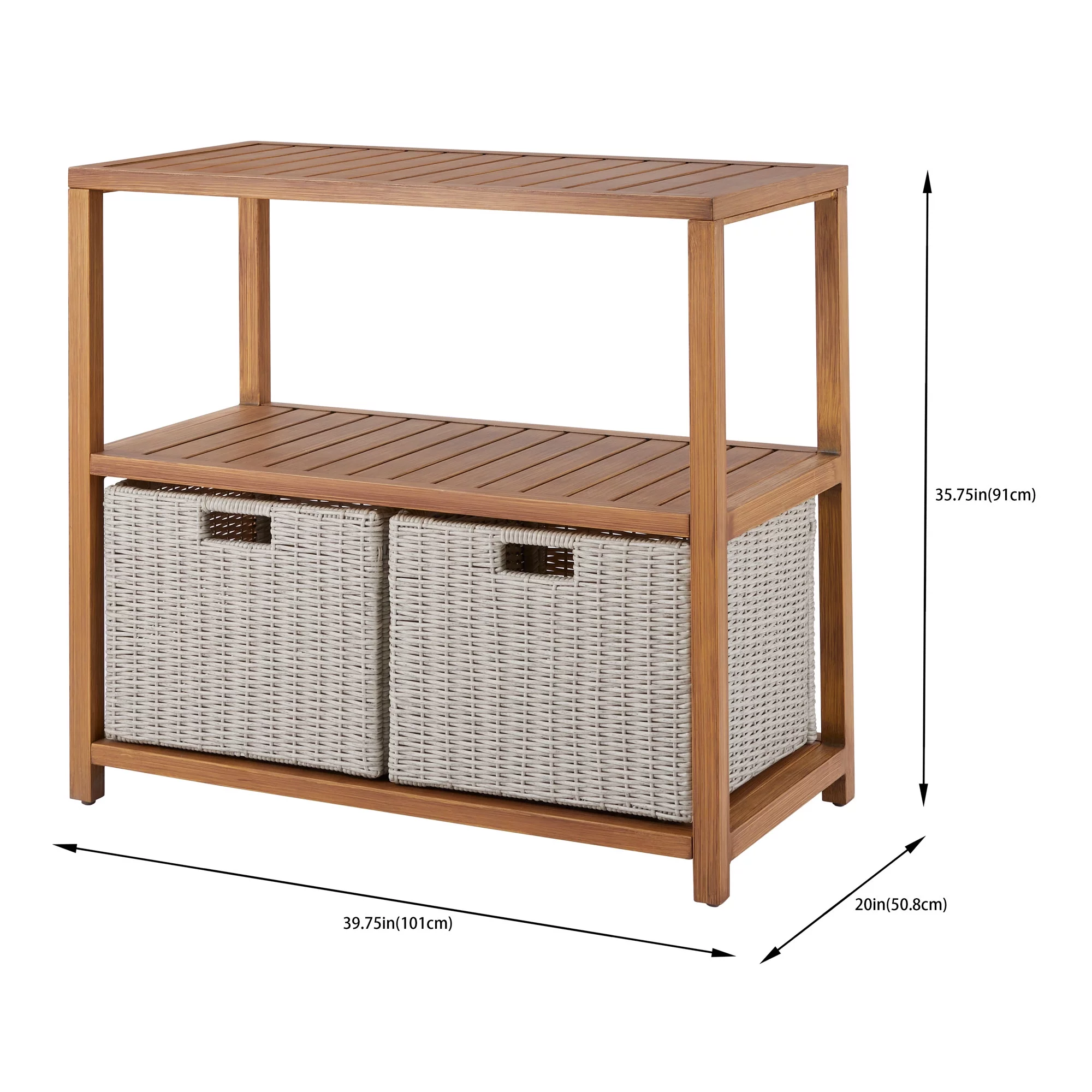 Better Homes & Gardens Davenport Outdoor Patio Rectangular Steel Console Table, Gray