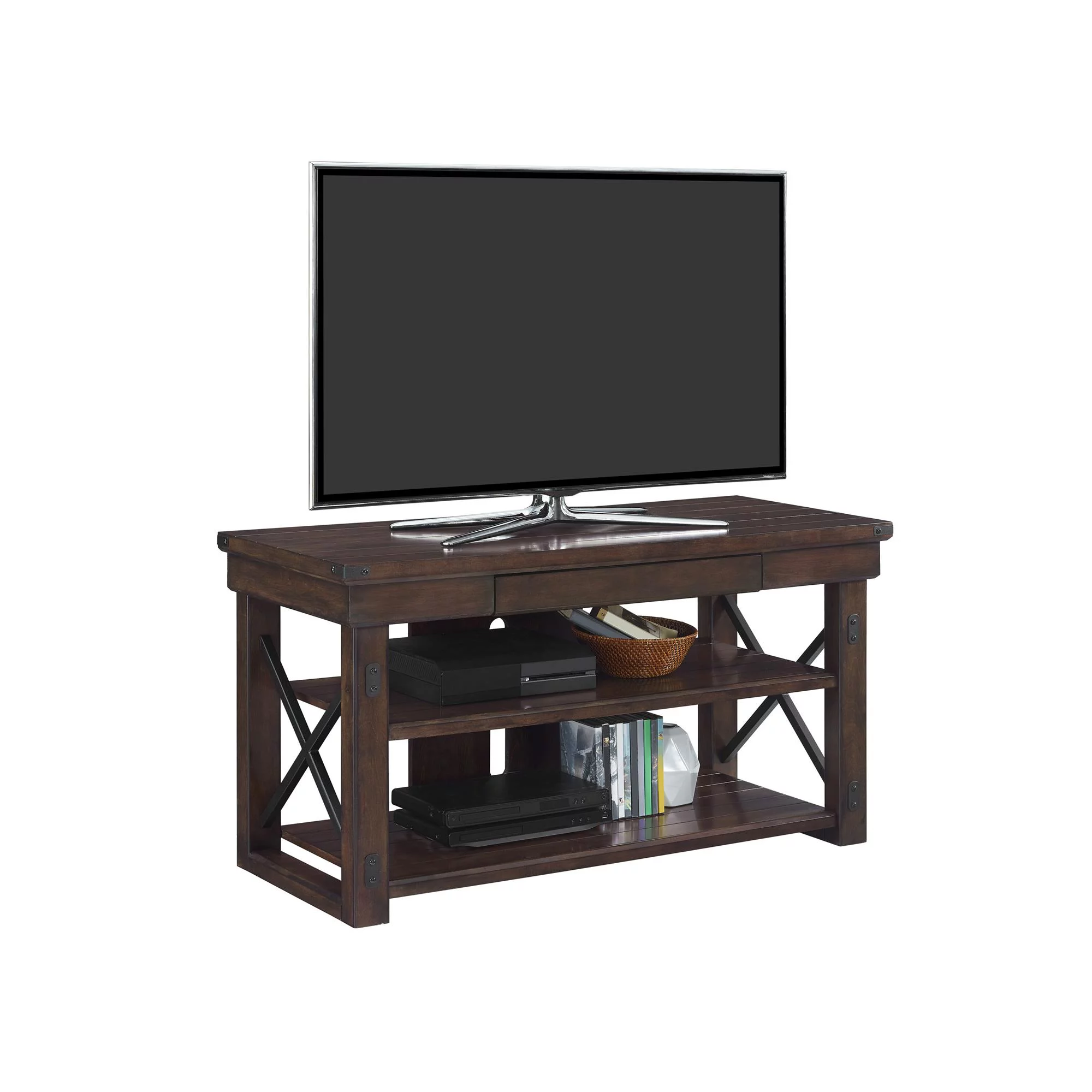 Ameriwood Home Wildwood Wood Veneer TV Stand for TVs up to 50" Wide, Espresso