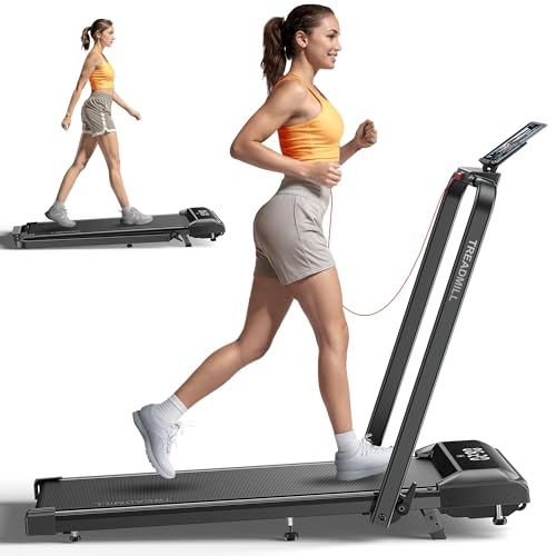 Walking Pad Treadmill with Incline, 2 in 1 Foldable Treadmills for Home Small Office, 300lbs Portable Compact Under Desk Treadmill with App