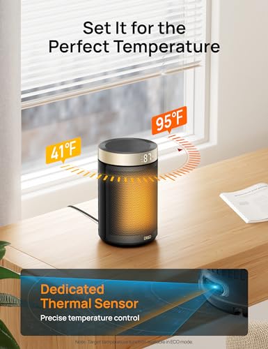 Dreo Space Heater, Portable Electric Heaters for Indoor Use with Thermostat and Remote, 2024 Upgraded, Digital Display, 12H Timer, 5 Mode