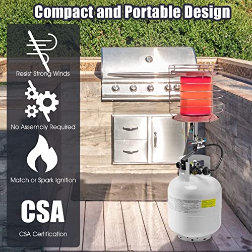 S AFSTAR 35,000-42,000 BTU Tank Top Propane Heater, Portable Propane Heater w/Tip-over Switch & Safety Shut-off