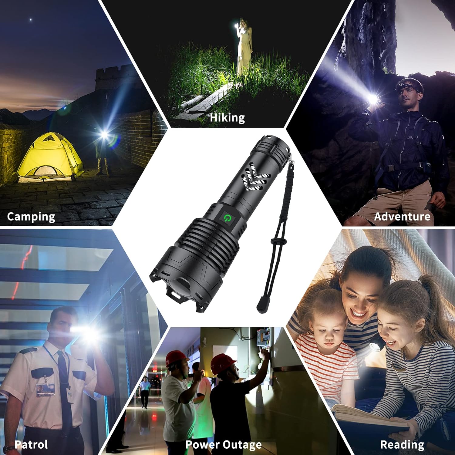 Rechargeable Led Flashlights High Lumens - Brightest 120000 Lumens Tactical Flashlight,High Powered LED Flashlight