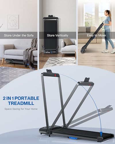 WELLFIT 10% Incline Walking Pad, 3HP 4MPH/7.6MPH 265/350 lb+ Capacity Treadmills for Home, Wide Running Area Treadmill with Mute Remote