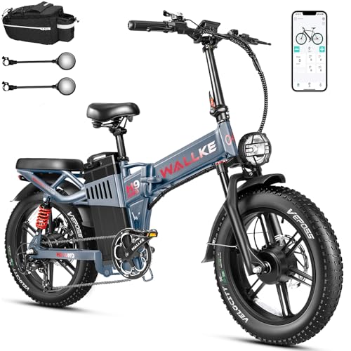 Wallke H9 AWD 3200W Dual Motor Electric Bike for Adult, 48V 82Ah/60Ah Sam-sung Cell Battery, 240-130 Mile 34MPH Fast Ebike