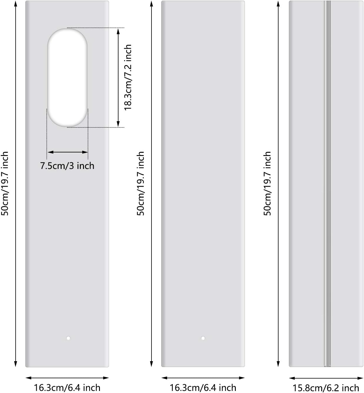 Gulrear Portable AC Window Kit for Vertical Window Portable Air Conditioner window seal parts Adjustable Length from 20" to 55" Sliding Window AC