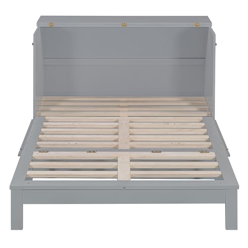 Harper & Bright Designs Queen Size Murphy Bed Cabinet Wall Bed Chest with USB, Charging Station and Large Storage Drawer for Home Office (White)