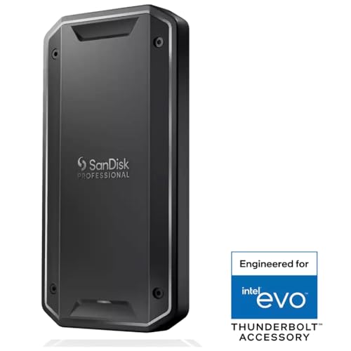 SanDisk Professional 4TB PRO-G40 SSD - Up to 3000MB/s, Thunderbolt 3 (40Gbps), USB-C (10Gbps), IP68 dust/Water Resistance