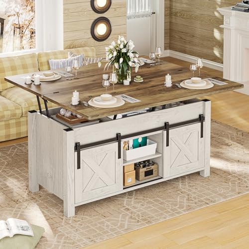 SEDETA Lift Top Coffee Table, 4 in 1 Multi-Function Convertible Coffee Tables with Storage and Hidden Compartment