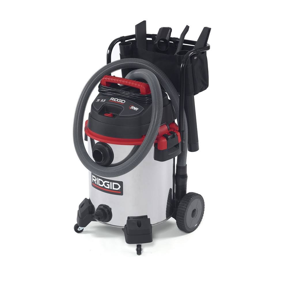 RIDGID 50353 16 Gallon Stainless Steel Wet/Dry Vac with Cart