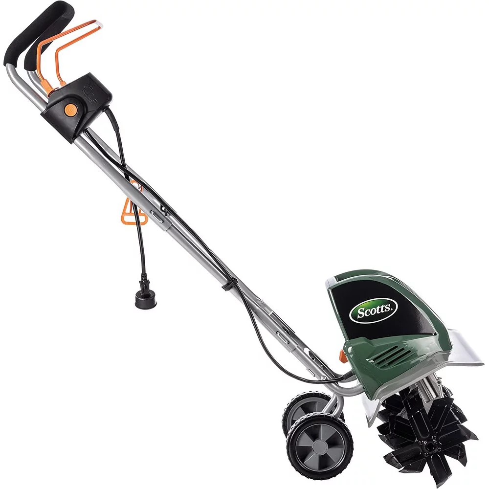Scotts Outdoor Power Tools 14 Amp 20-Inch Electric Garden Tiller Cultivator, Adjustable Tines, Green