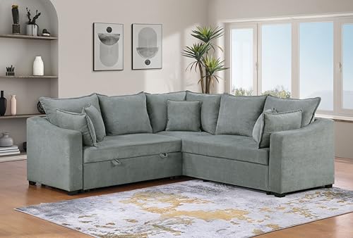 Oversized U-Shaped Sectional Sofa Couch Plush Corduroy Upholstered Modular Deep Seat Sofa&Couch Sectional W/Right Facing Chaise Lounge and 7 Toss