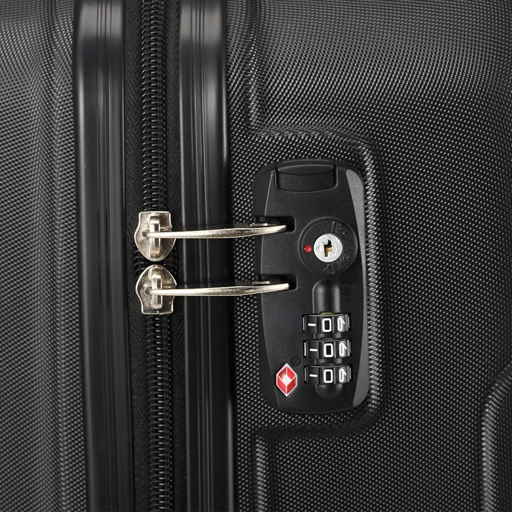 SalonMore  3 Piece Hardside Lightweight Spinner Luggage Bag Set  With TSA Lock Black