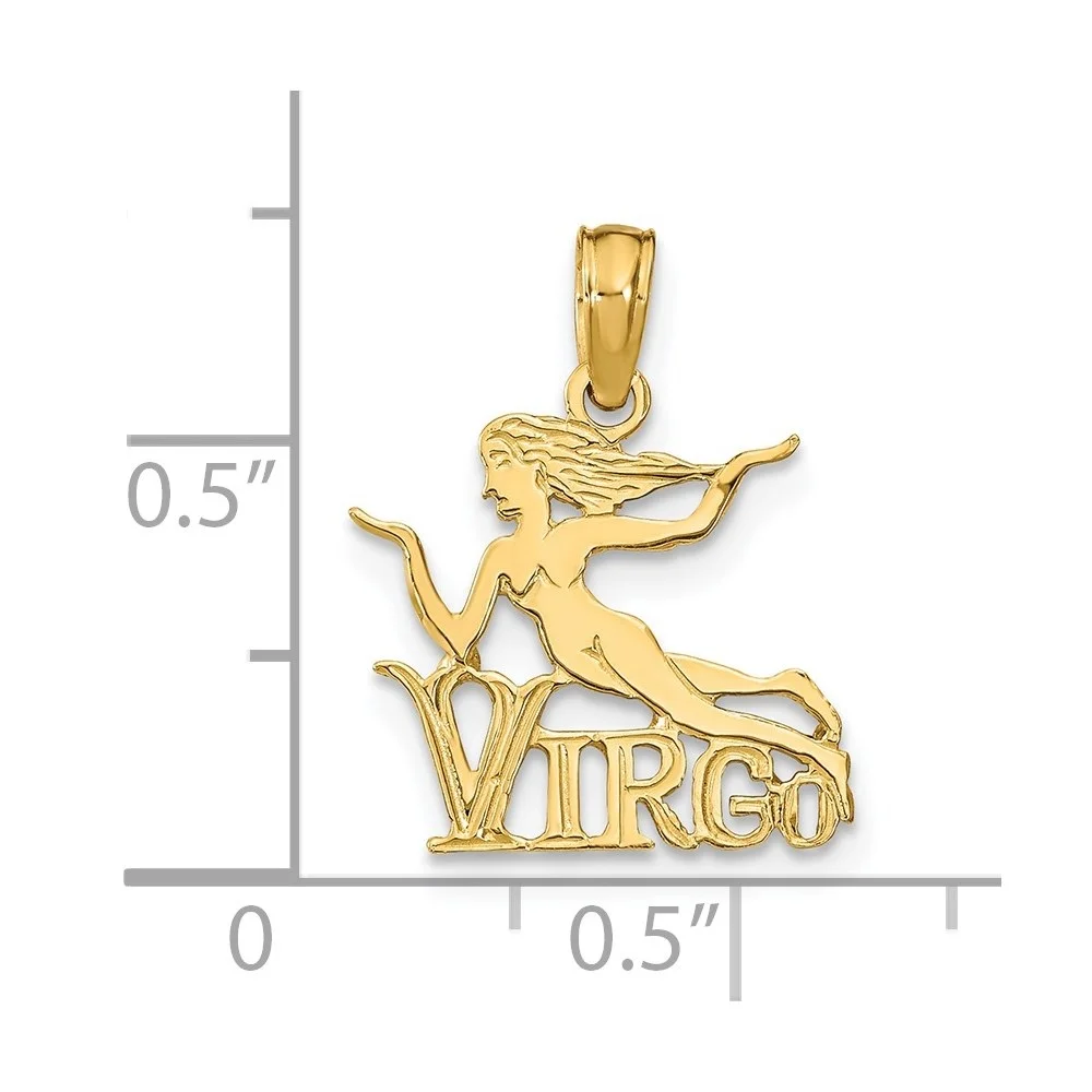Auriga 14k Yellow Gold VIRGO Zodiac Charm for Women (Length - 17.4 mm, Width - 13.7 mm)