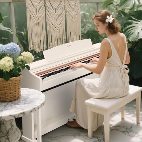 AODSK 88 Key Digital Piano,Weighted Hammer Action Digital Piano with Full-Size Weighted Keys,Triple Pedal,Beginner Bundle with Furniture Stand