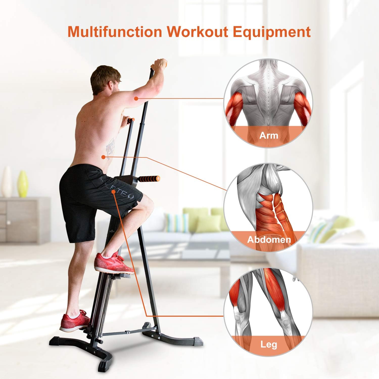Vertical Climber for Home Gym Folding Exercise Cardio Workout Machine Stair Stepper Newer Version