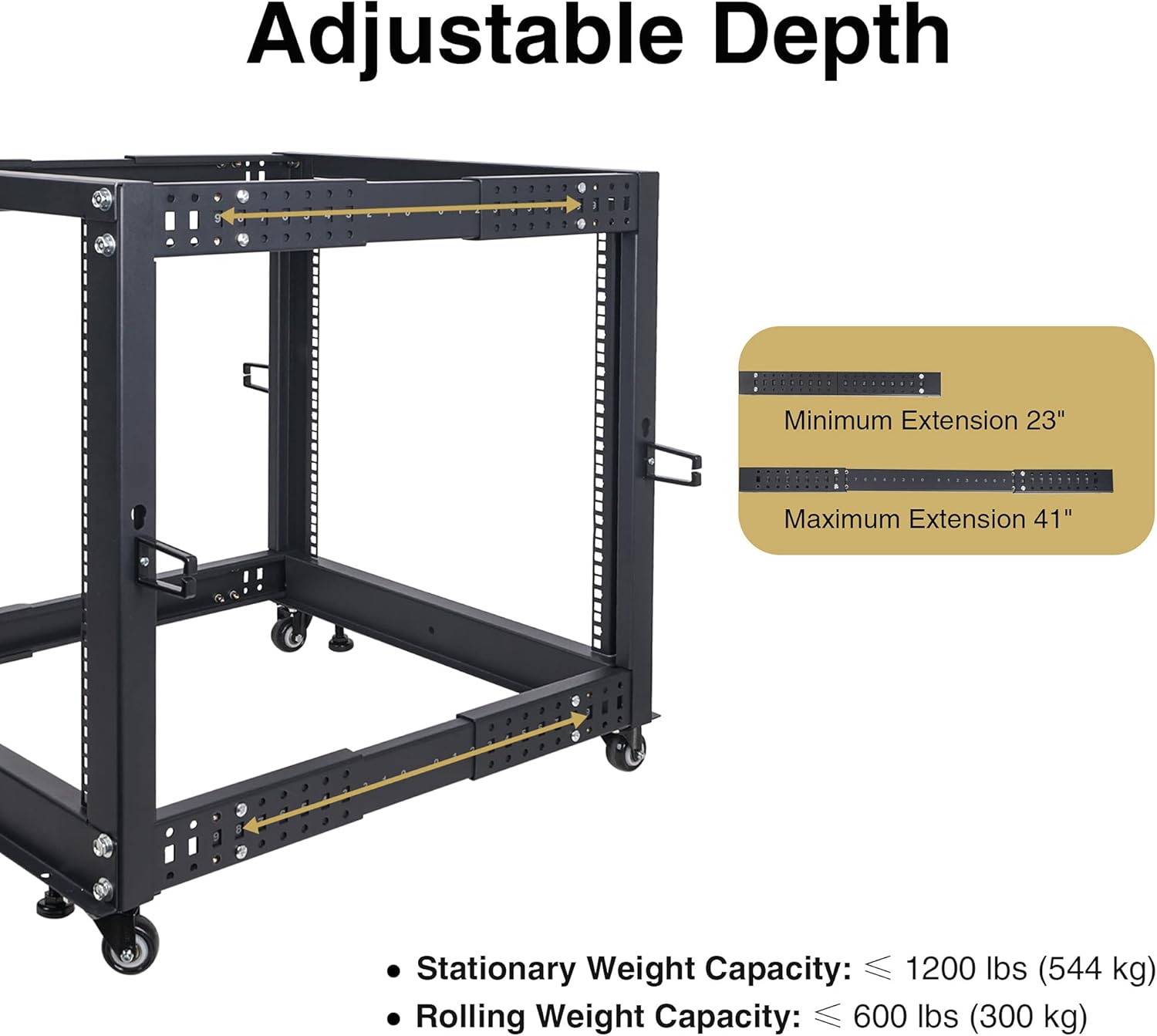 Sound Town 4-Post 12U Open Frame Sever and Network Equipment Rack with Adjustable Depth 22-40, Casters, Levelers, Cable Management (ST4POF-A12U)