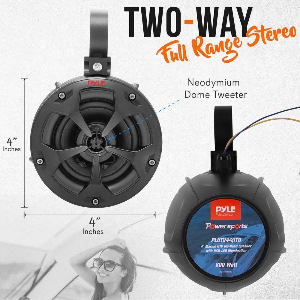 Pyle Plutv45btr Waterproof 2 Way 4 inch 800W Marine Grade Tower Speakers System at VM Express
