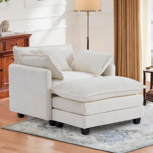 SweetGO corporation 40" Chenille Lounge Chair for Reading, Modern Couch Cozy Sofa Bed