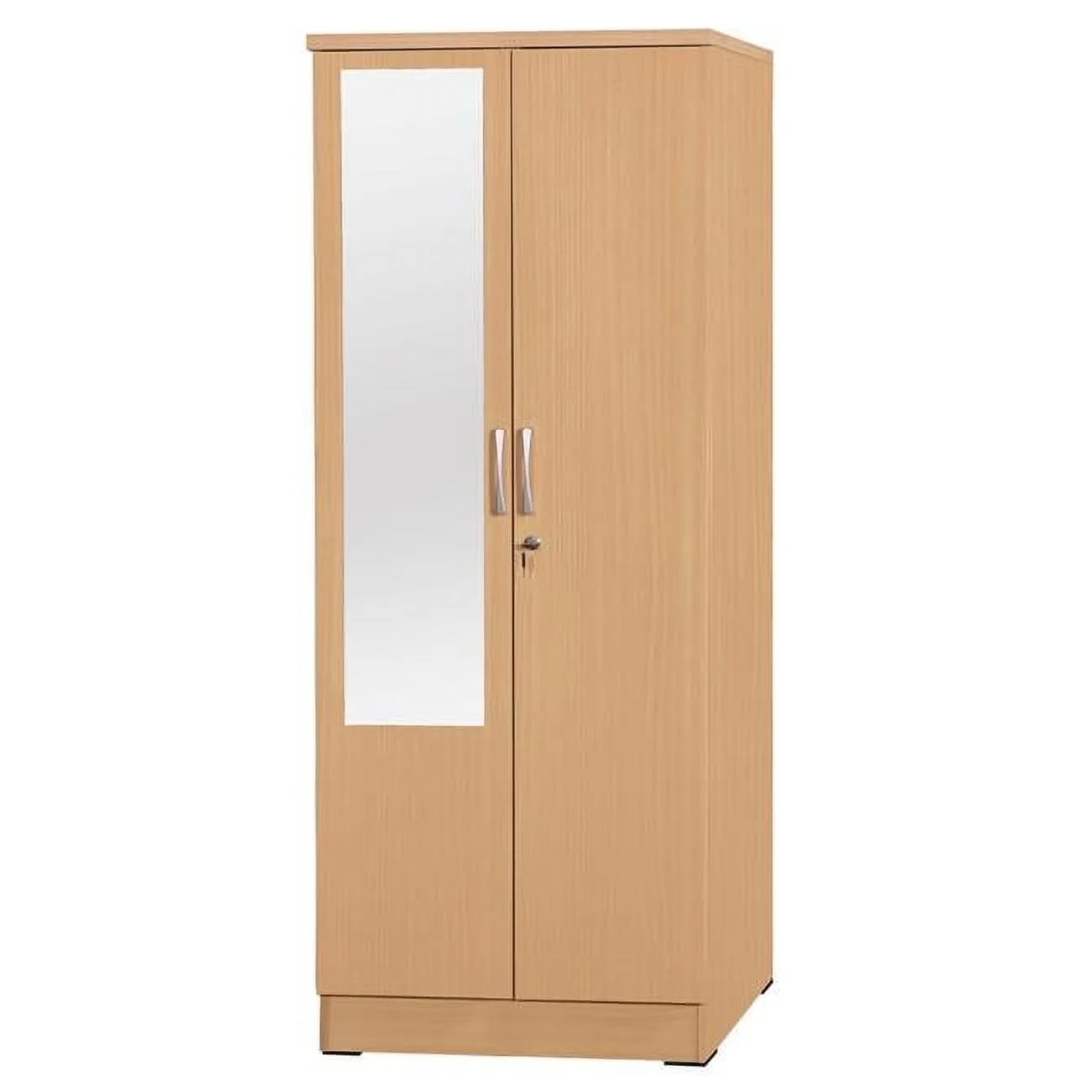 Better Home Products Harmony Two Door Armoire Wardrobe with Mirror Beech (Maple)