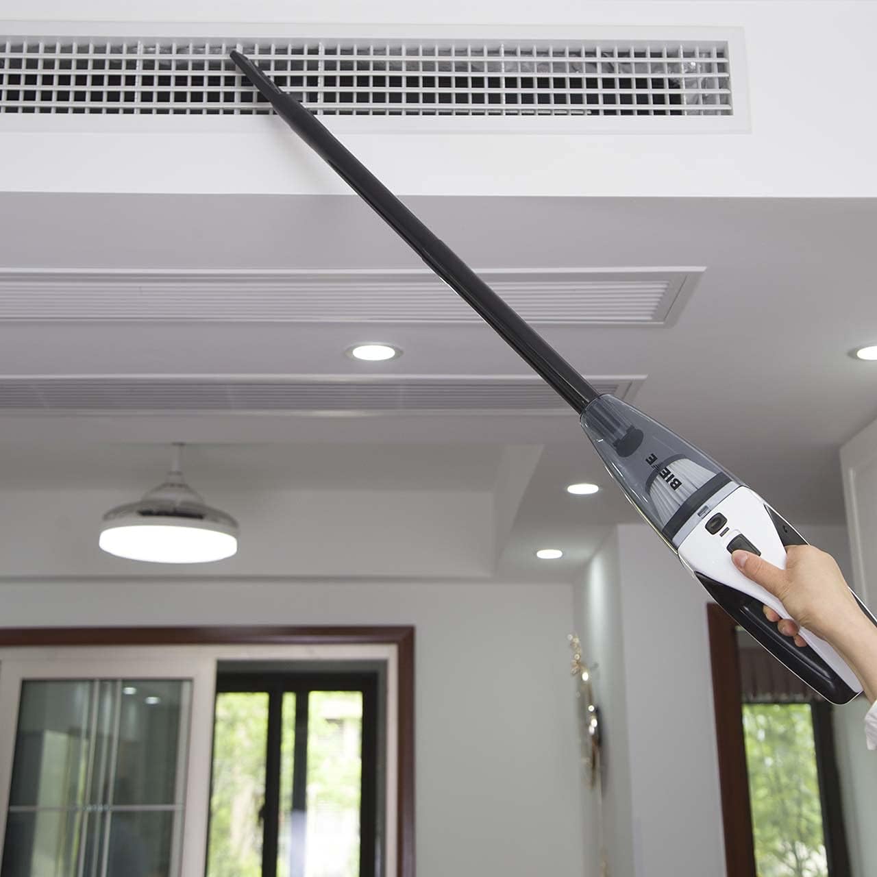 Bieye Cordless Stick Vacuum Cleaner Lightweight Handheld Vacuum with Floor Brush for Household Car Cleaning