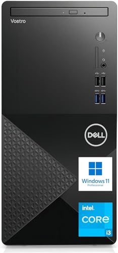 DELL Vostro 3910 Tower Business Desktop Computer | 12th Gen Intel Core i3-12100 Processor | 16GB RAM | 256GB SSD + 1TB HDD | WiFi 6 | DVD-RW | HDMI |