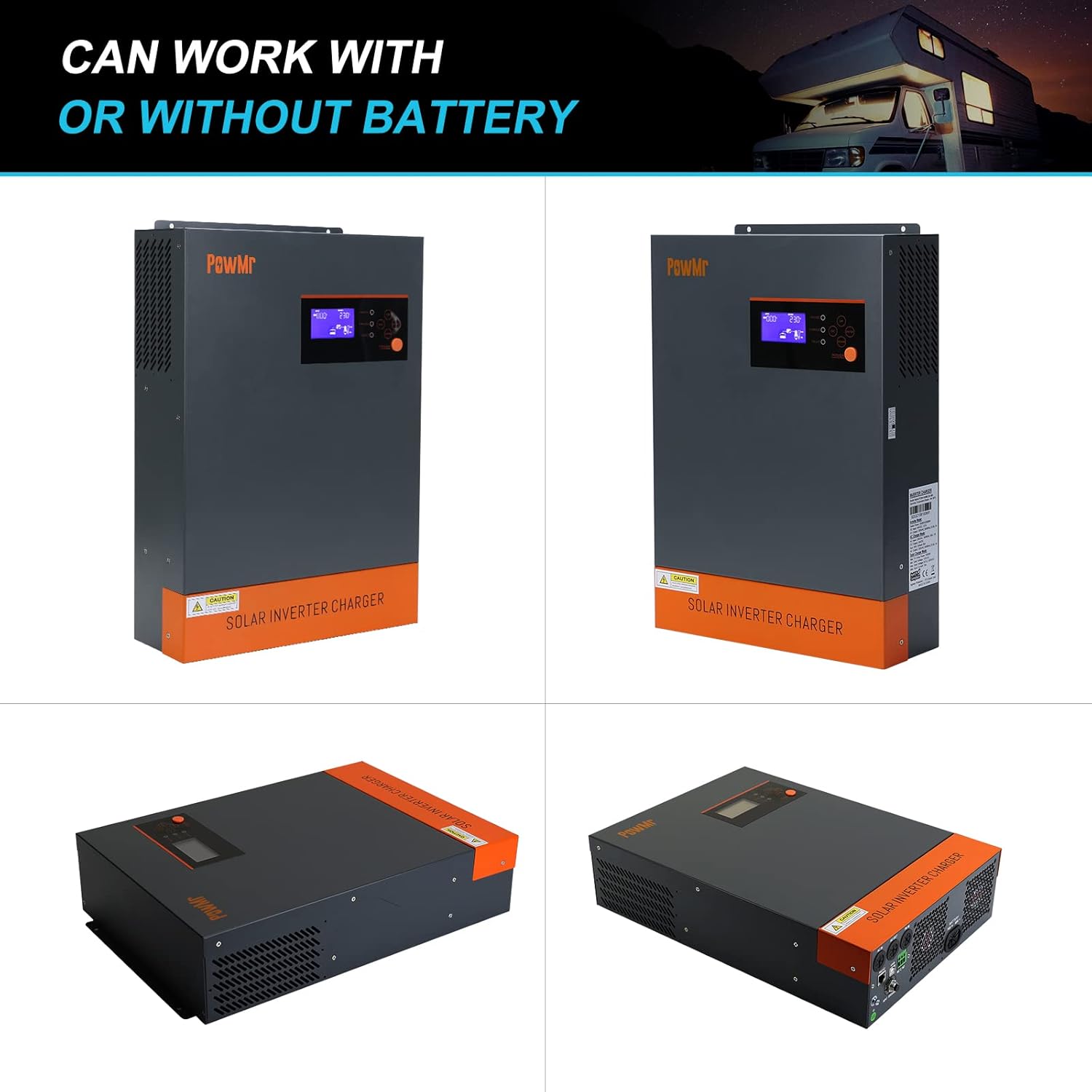 PowMr 5500w Solar Hybrid Inverter with 80A MPPT Charge Controller 48V DC to 220/230V AC