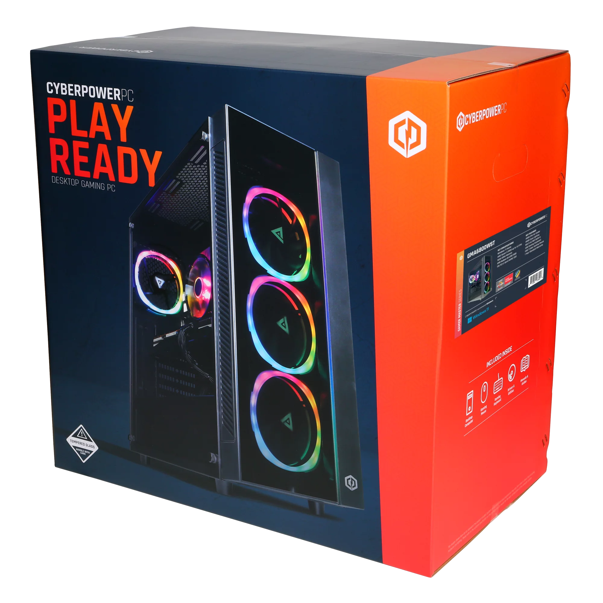 CyberPowerPC Gamer Master Gaming Desktop, AMD Ryzen 5 5500, 16GB, AMD Radeon RX 6700 10GB, 1TB SSD, Black, GMA6800WST