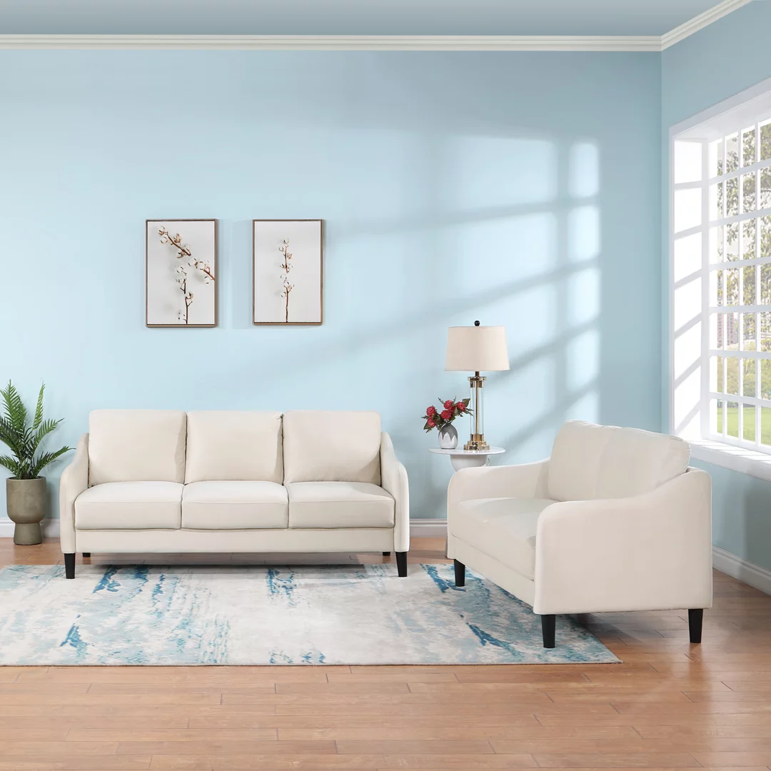 YC 51.5" Loveseat Sofa Small Couch for Small Space for Living Room,Bedroom, Beige