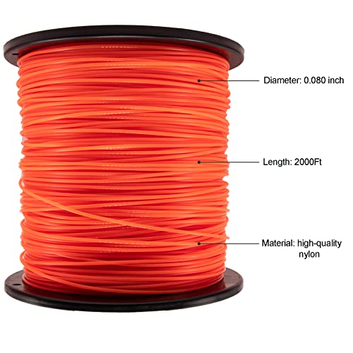 KAKO 065 Trimmer Line Round Weed Eater Line .065 Weed Wacker String .065-Inch-by-3000-ft-5lb Commercial Grade Round String Trimmer Line