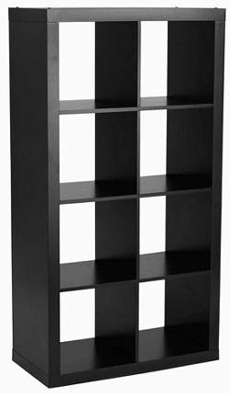 8-Cube Organizer Solid Black Cube Organizer Shelf Vertical Horizontal Shelves Bookcase Easy Assembly Better Homes and Gardens Office Storage Cubes