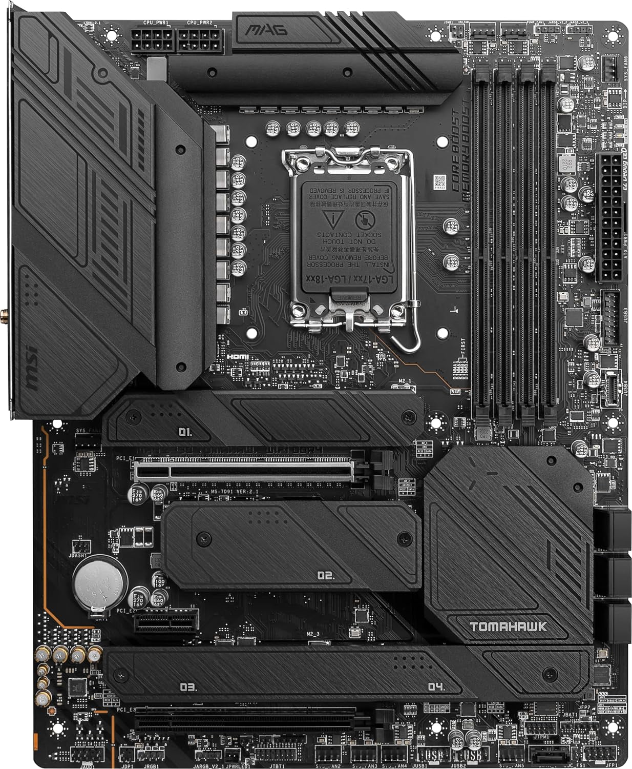 Used MSI MAG Z790 Tomahawk WiFi DDR4 Computer Gaming Motherboard (Supports 12th/13th Gen Intel Processors, LGA 1700, DDR4, PCIe 5.0, M.2, LAN