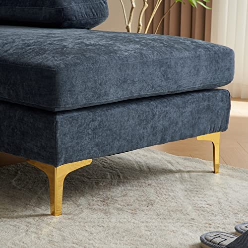 Karl home Convertible Sectional Sofa 110" U-Shape Sofa Couch 4-Seat Couch with Chaise ChenilleFabric Upholstered for Living Room, Apartment, Office