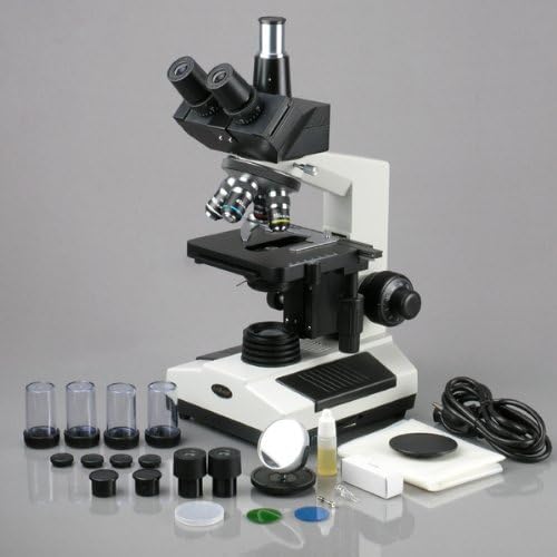 AmScope T390B-3M Digital Professional Compound Trinocular Microscope, 40X-2000X Magnification, WF10x and WF20x Eyepieces, Brightfield