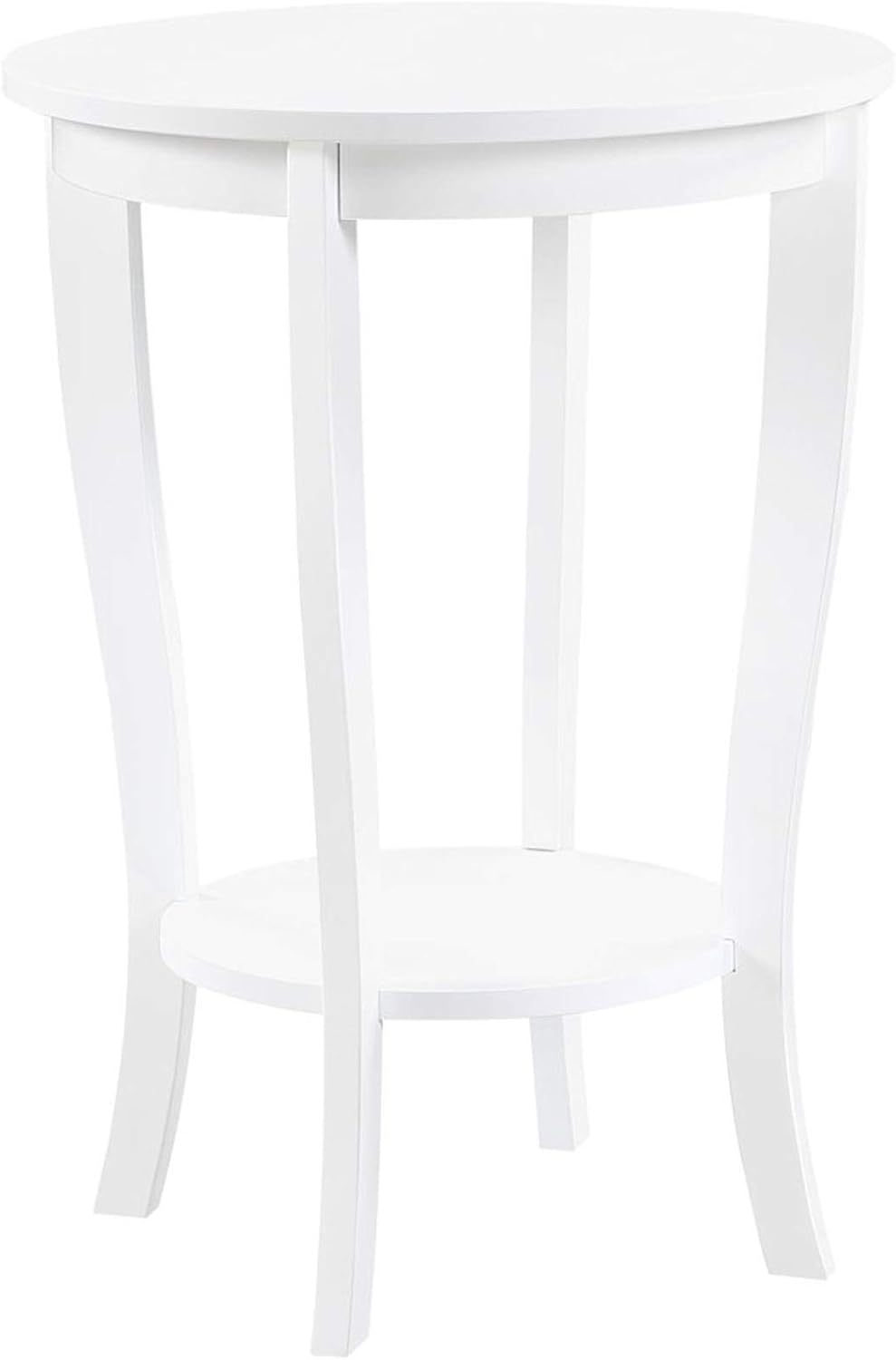 Convenience Concepts American Heritage Round End Table, White