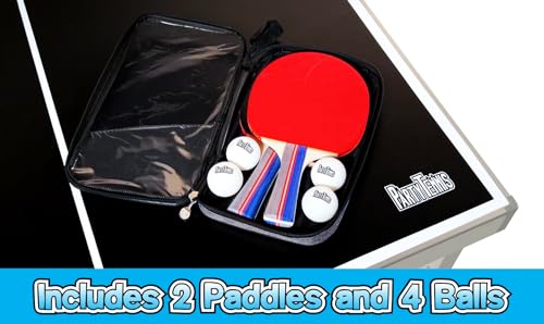 PartyLife 6 ft x 3 ft Ping Pong Table Tennis Table | Mid-Size Portable Folding Indoor Outdoor Ping Pong Table Tennis Table w/Optional LED Lights |