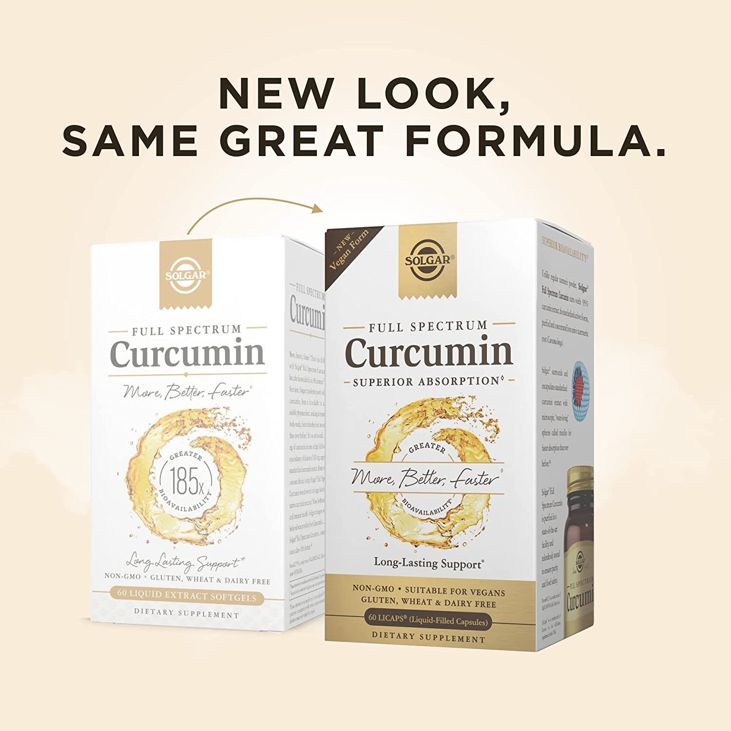 Solgar Full Spectrum Curcumin Liquid Extract, 60 Softgels - 3 Pack - Faster Absorption - Brain, Joint & Immune Health - Long Lasting Support