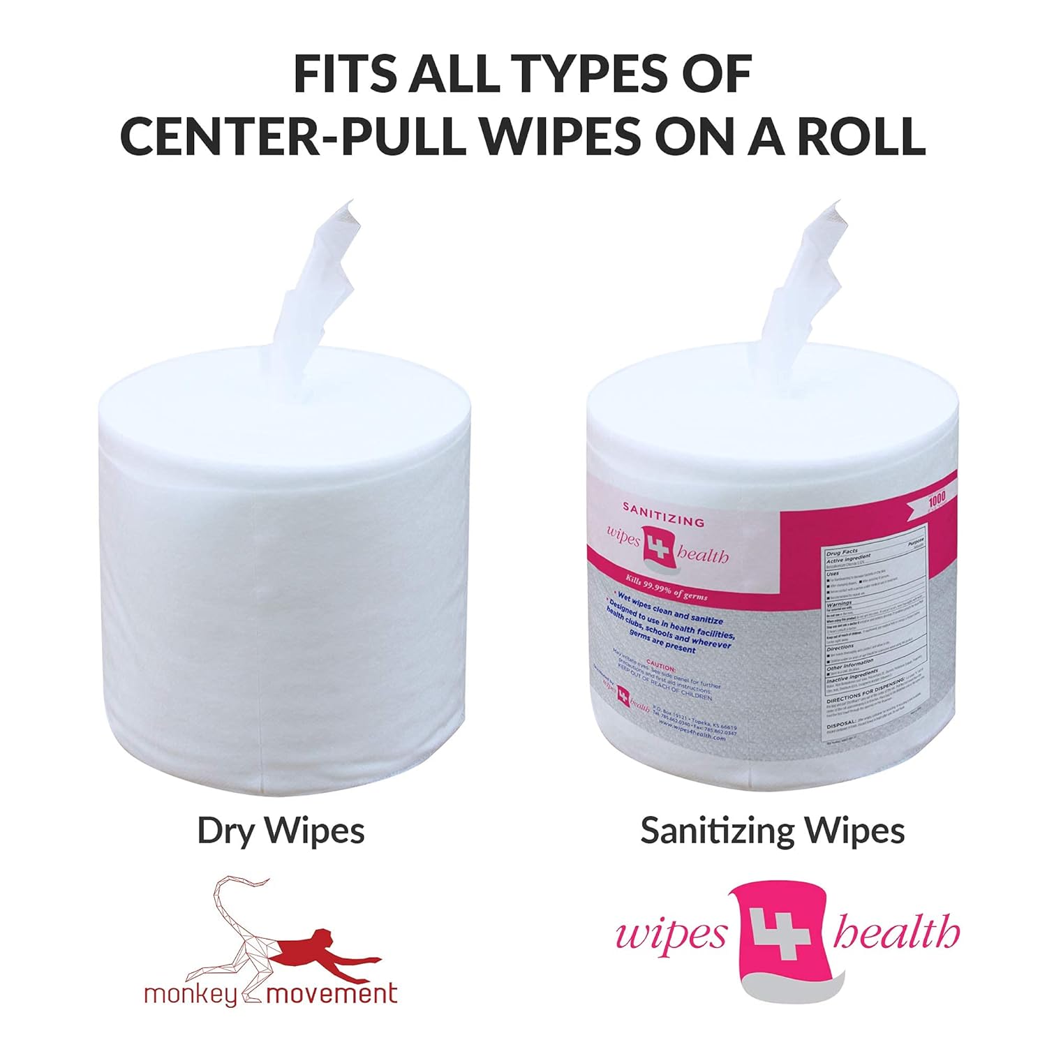 Monkey Movement Stainless Steel Countertop Wipe Dispenser - Fits Wipes on Rolls - Perfect for Fitness Clubs, Schools/Daycares