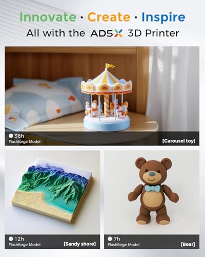 FLASHFORGE AD5X Multi-Color 3D Printer 4 Colors with IFS, Fully Auto Leveling FDM 3D Printer with Max 600mm/s High Speed Printing and Max 300&deg