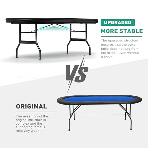 Premium 84" Poker Table Foldable with Chips Tray