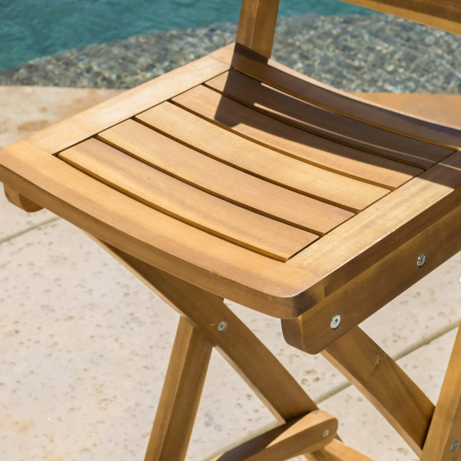 Atlantic 31-Inch Outdoor Folding Wood Bar Stools (Set of 2)