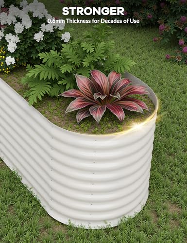 10x4x1.5ft Raised Garden Bed,Galvanized Raised Planter Boxes Outdoor with Easy Assembly, Large Garden Bed for Vegetables, Fruits, Flower
