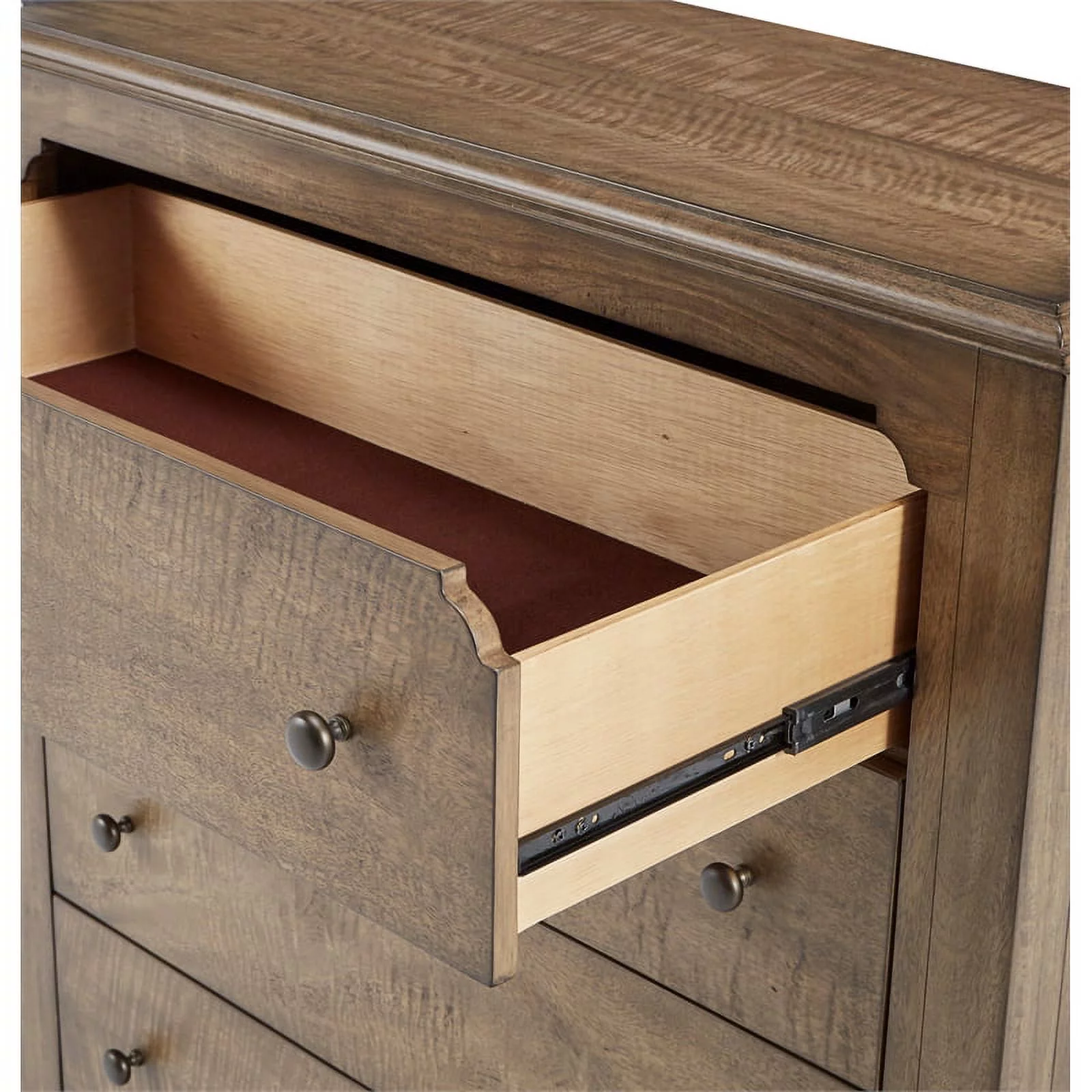 Progressive Furniture Hollis Wood Dresser and Mirror in Toffee Brown